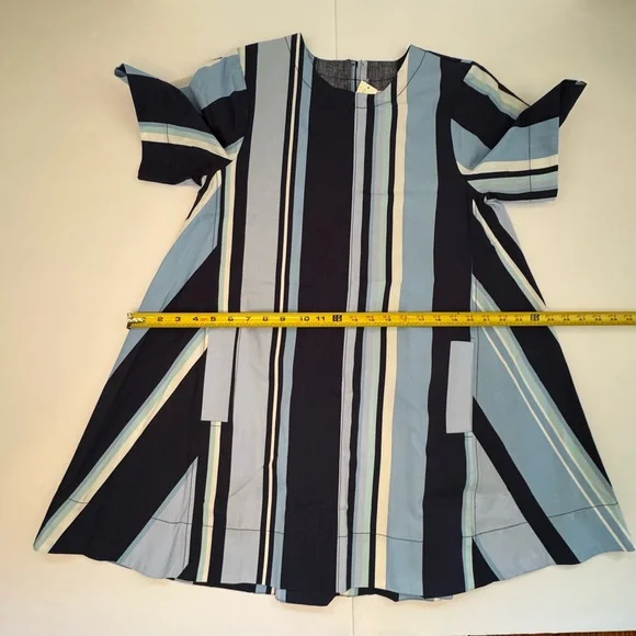 Anthropologie ‘The Emmy’ Short-Sleeve Swing Mini Dress by Maeve - Blue XS - Picture 8 of 10